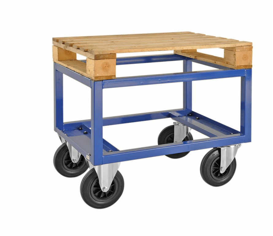Pallvagn halvpall 800x600x650 mm - bromsade hjul - Bild 2