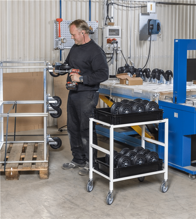 Rullbord 690x430x750 mm Vit - med broms - Bild 2