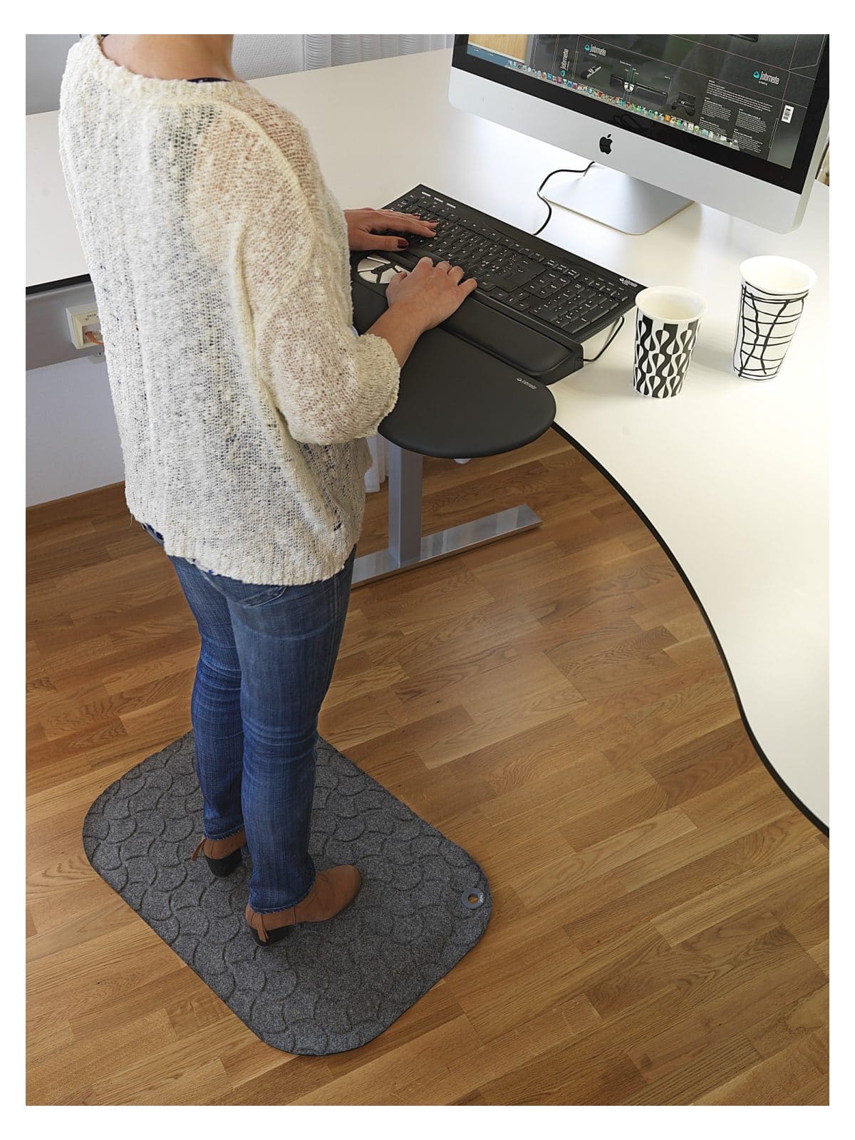 StandUp - ergonomisk arbetsplatsmatta - Grå - Bild 2