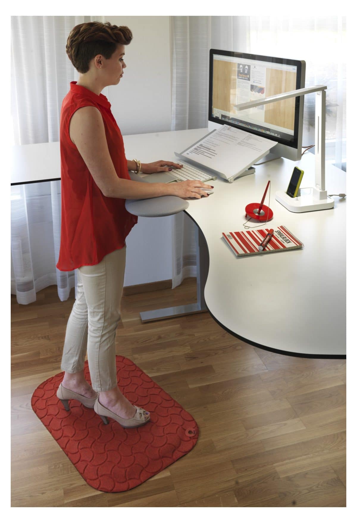 StandUp - ergonomisk arbetsplatsmatta - Röd - Bild 2