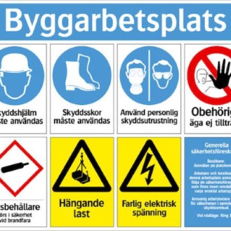 Upplysningsskylt Byggarbetsplats 780x625 mm