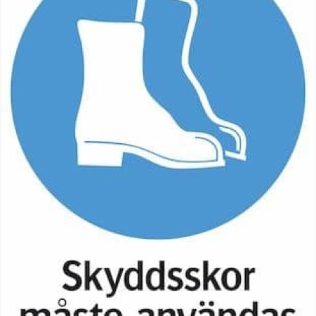 Påbudsskylt - Skyddsskor måste användas