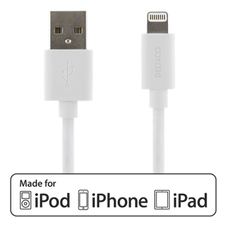 Synk - Laddkabel | USB till lightning | 50 cm Vit