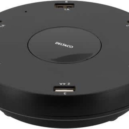 usb-ac110 Rund Laddstation med 6 USB-uttag - Svart