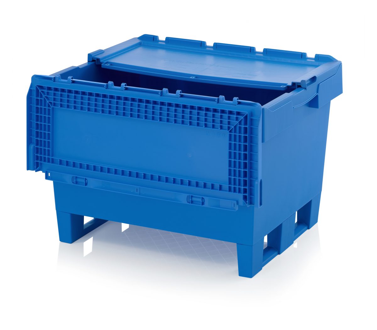 Pallbox i plast 800x600540 mm - gångjärnslock