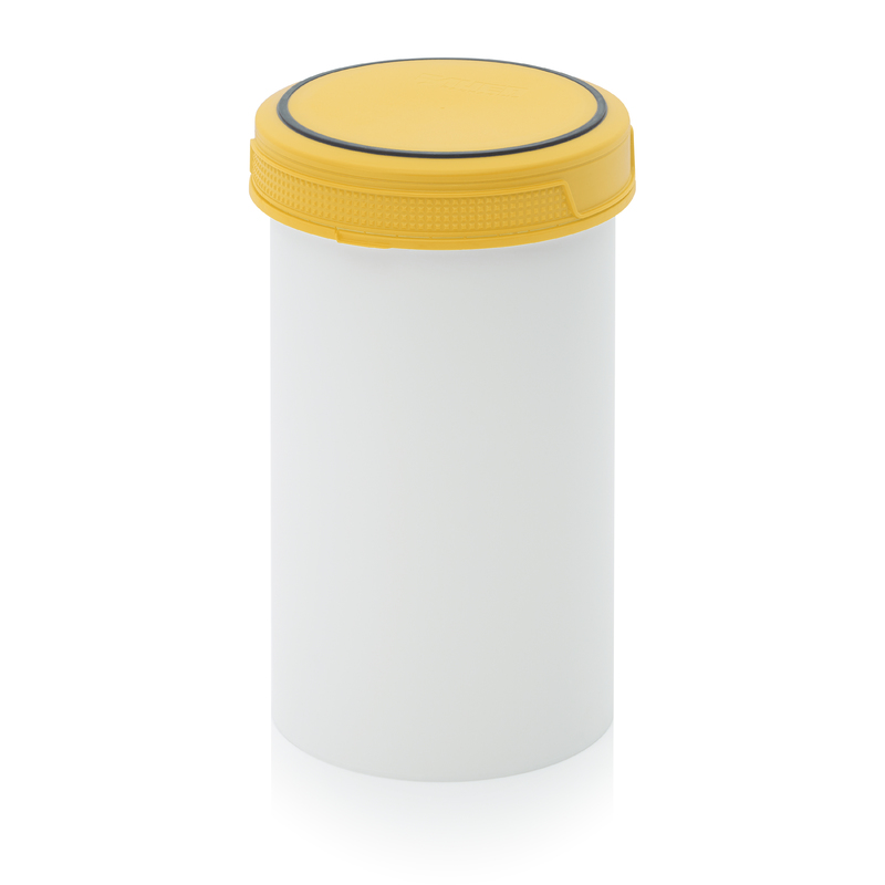 Rund plastburk med skruvlock - 2 liter - Bild 3