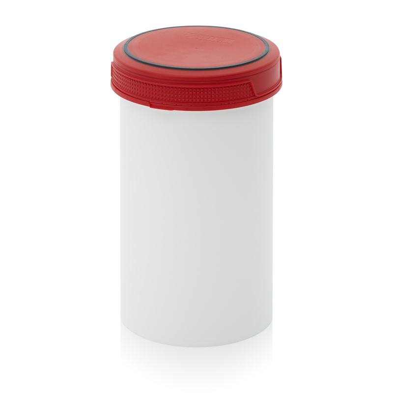 Rund plastburk med skruvlock - 2 liter - Bild 2